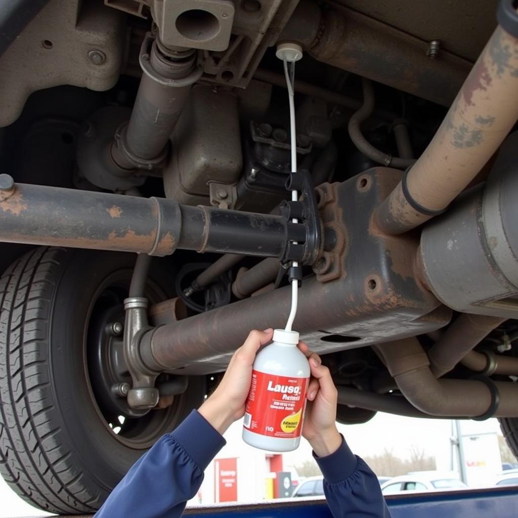 Mechanic Changing the Transfer Case Fluid on a 2004 Jeep Grand Cherokee