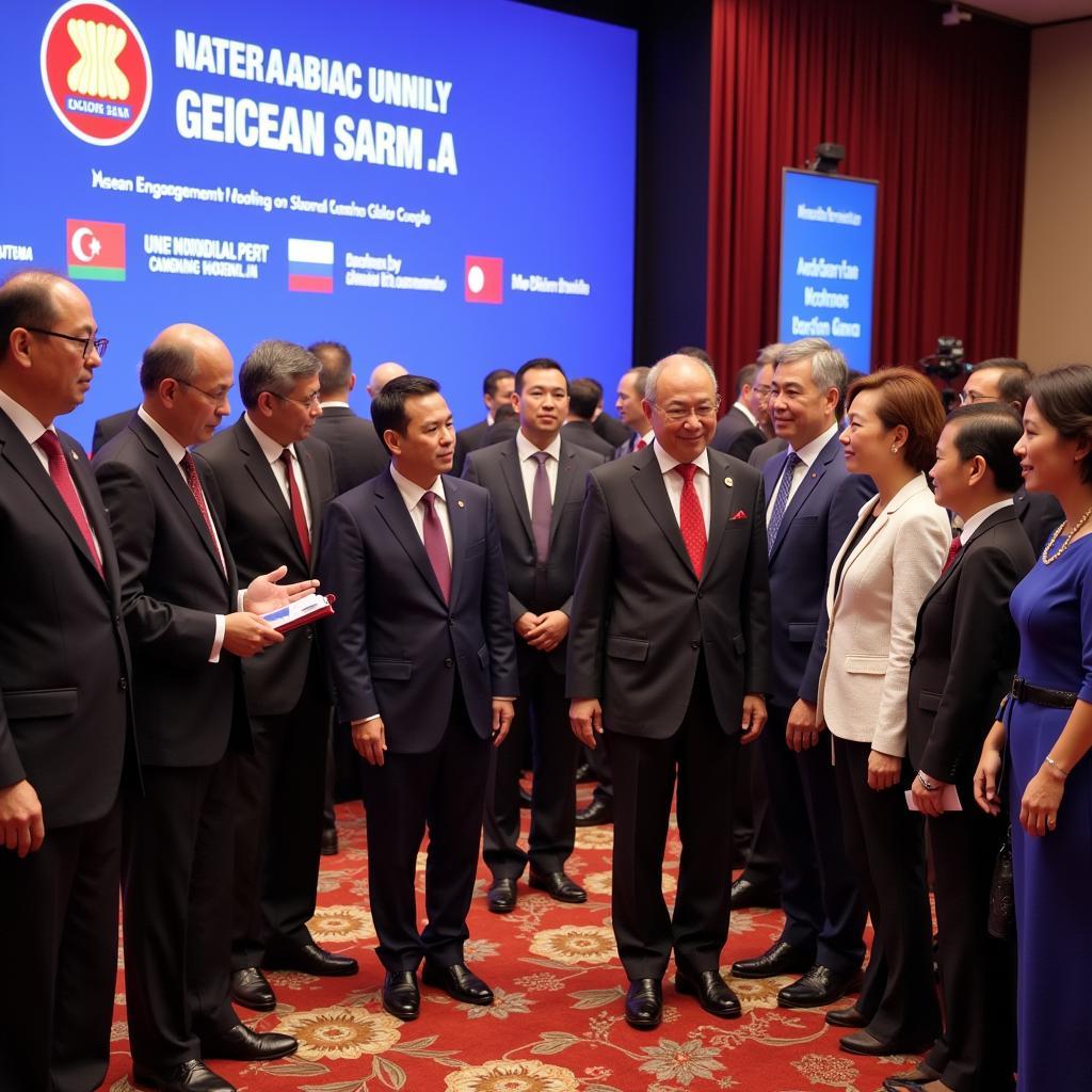  ASEAN leaders engaging with international delegates at the 22nd ASEAN Summit