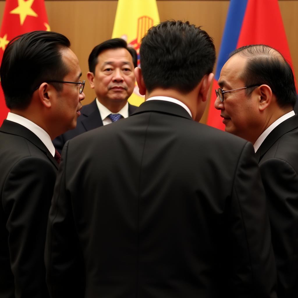  ASEAN leaders engaging in dialogue about the South China Sea issue during the 22nd ASEAN Summit