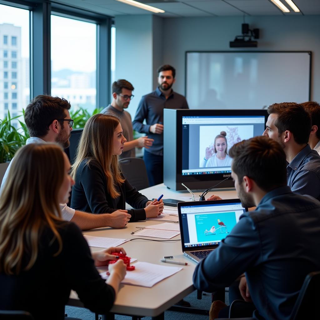 People attending a workshop on 3D printing technology