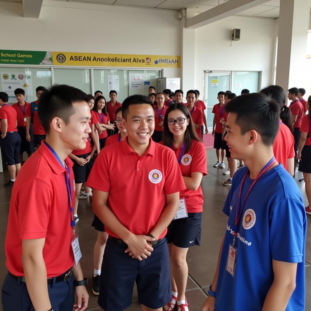 Athletes from different nations interact at the 9th ASEAN School Games