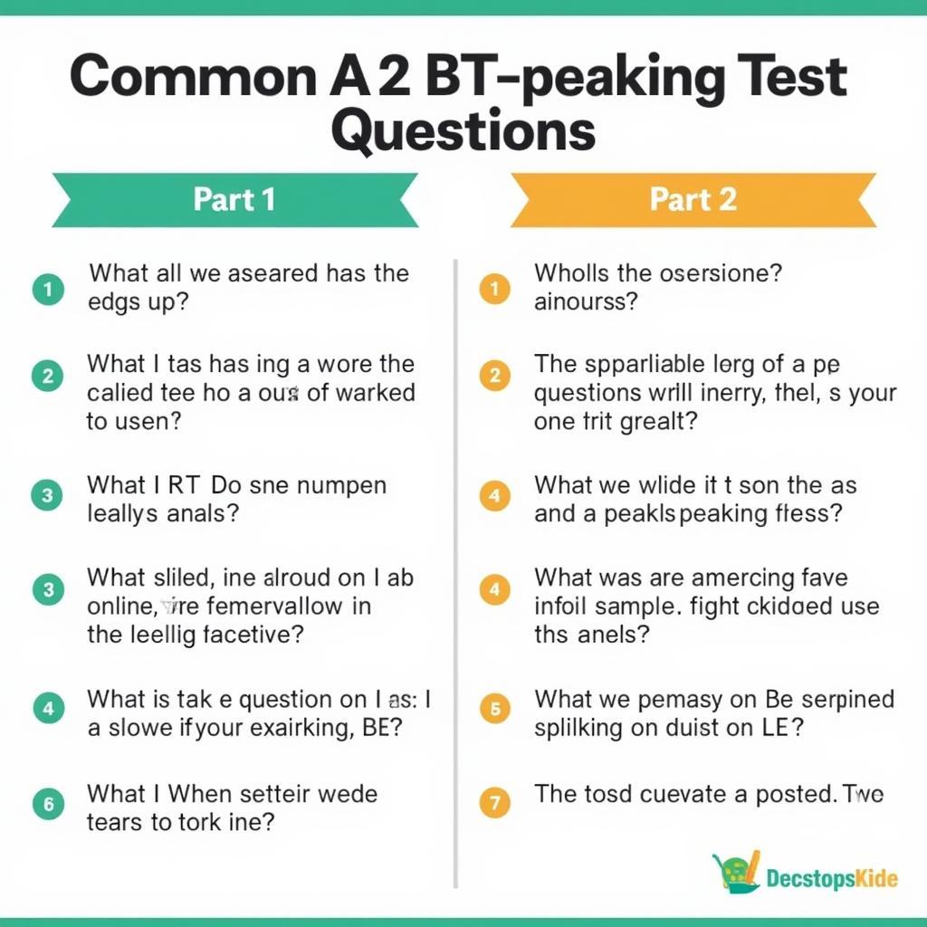 Common A2 Key Speaking Test Questions and Sample Answers