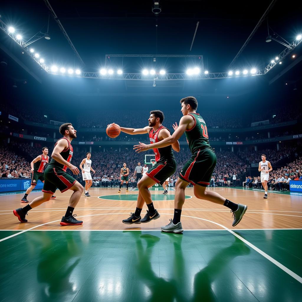 Intense action during an ABL game