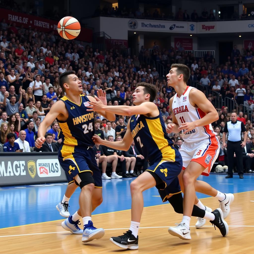 Intense action during an ABL playoffs game