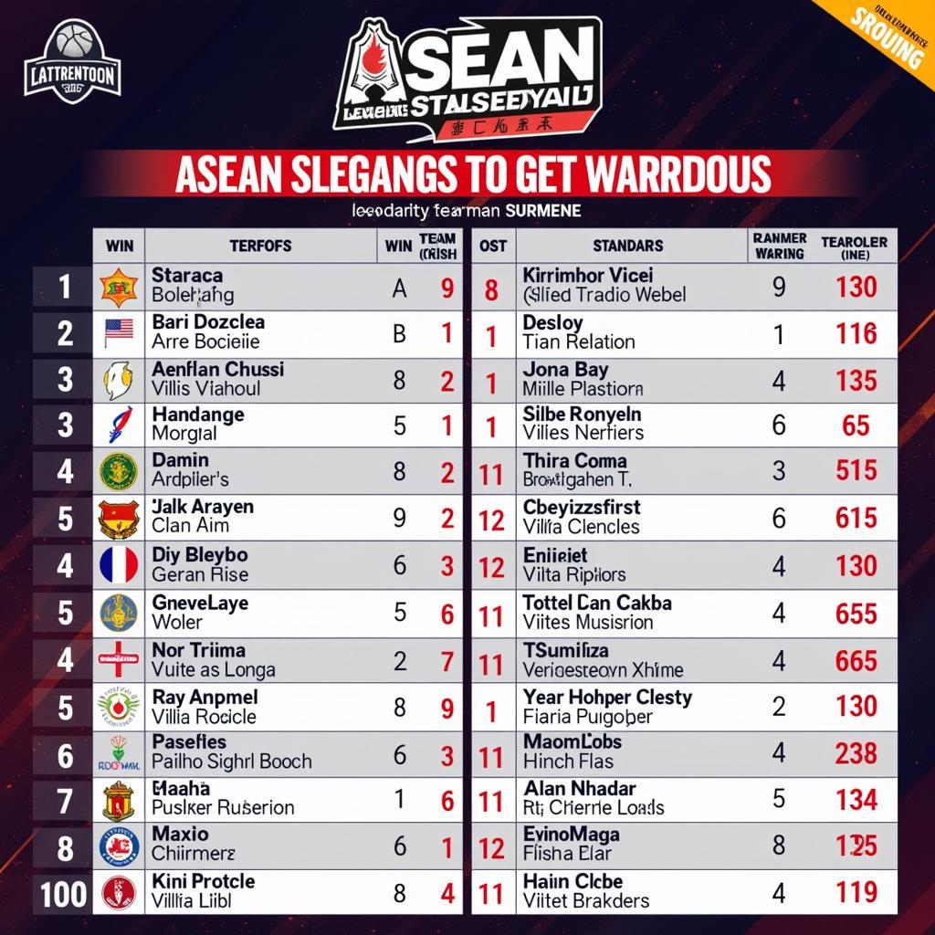 ASEAN Basketball League Standings Table