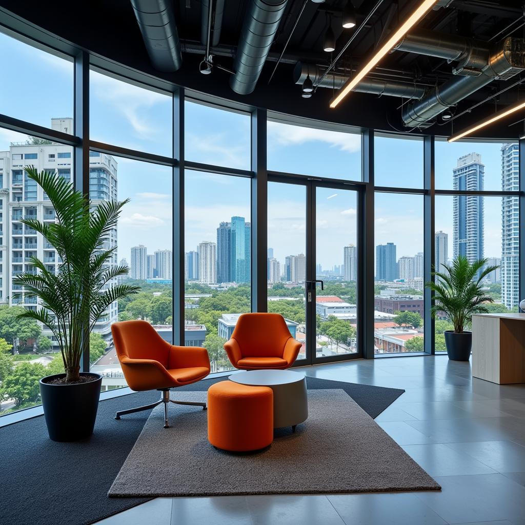 Modern Accenture office in a bustling ASEAN city