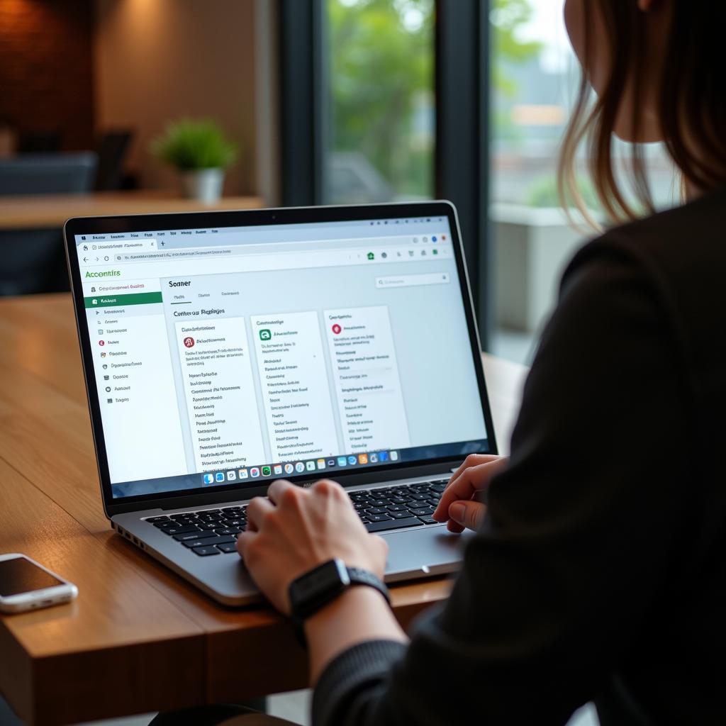 Someone using a laptop to search for jobs on Accenture's website