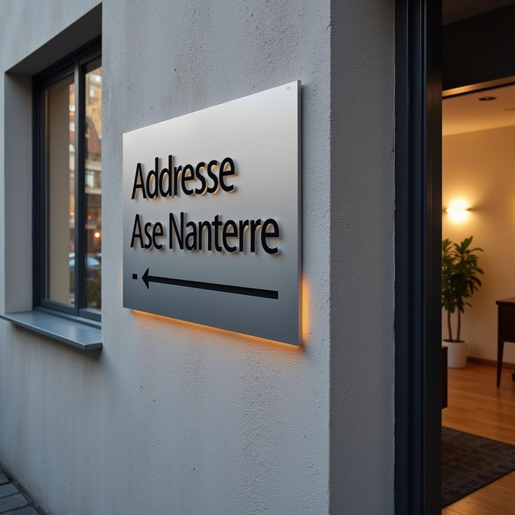 Signage for Adresse Ase Nanterre