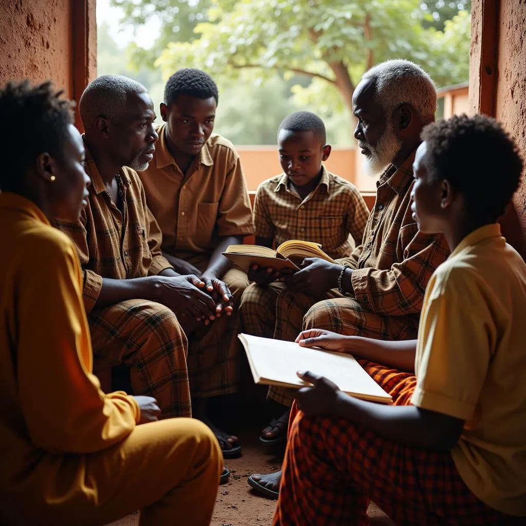 African Elders Imparting Wisdom to Youth