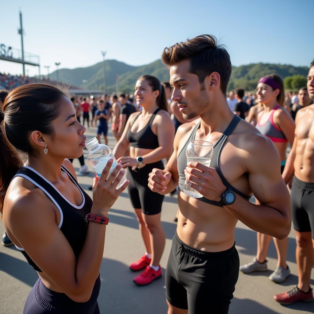 Athletes using Agua de Asea