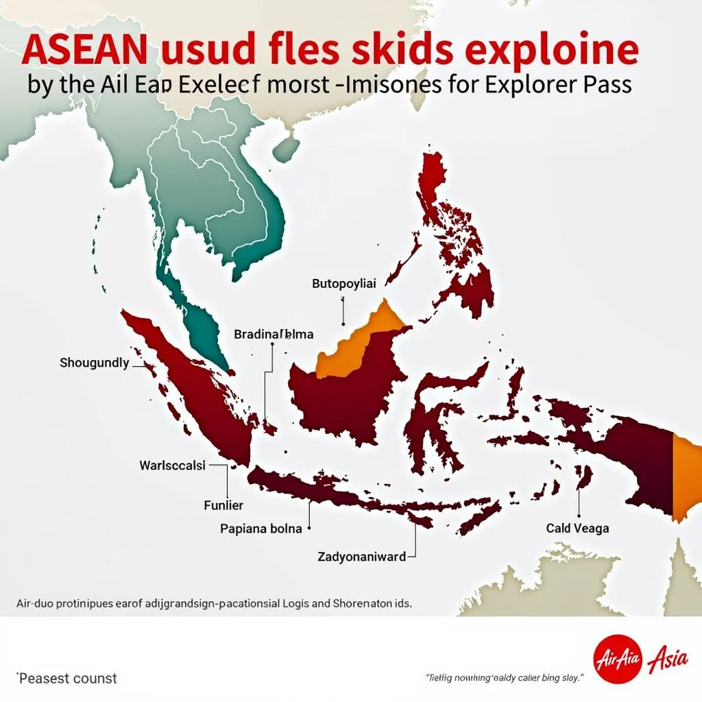 Air Asia ASEAN Explorer Pass Destinations Map