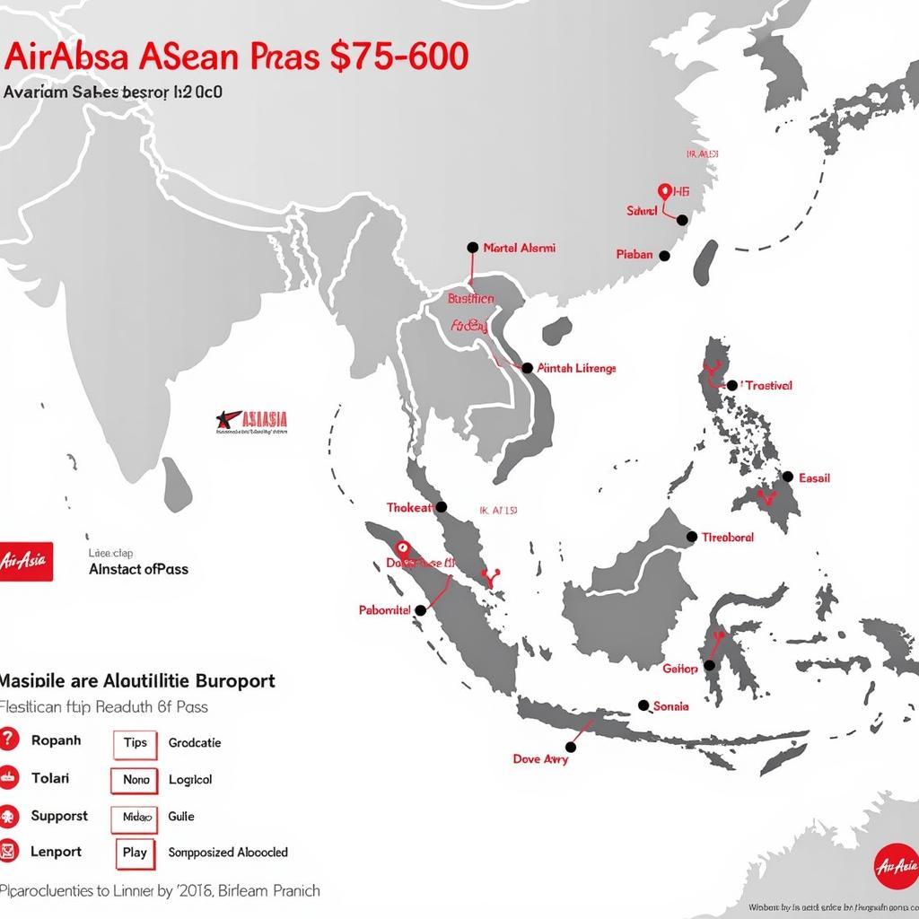 AirAsia ASEAN Pass 2016 Route Map