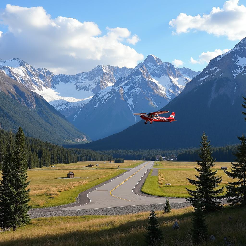 Airplane Landing in Aspen