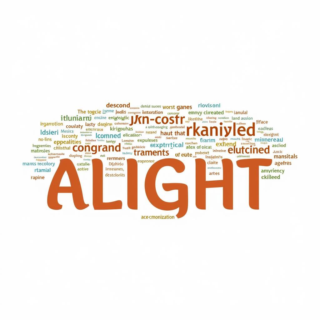 Word Cloud Depicting the Different Meanings of "Alight" and "Ases"