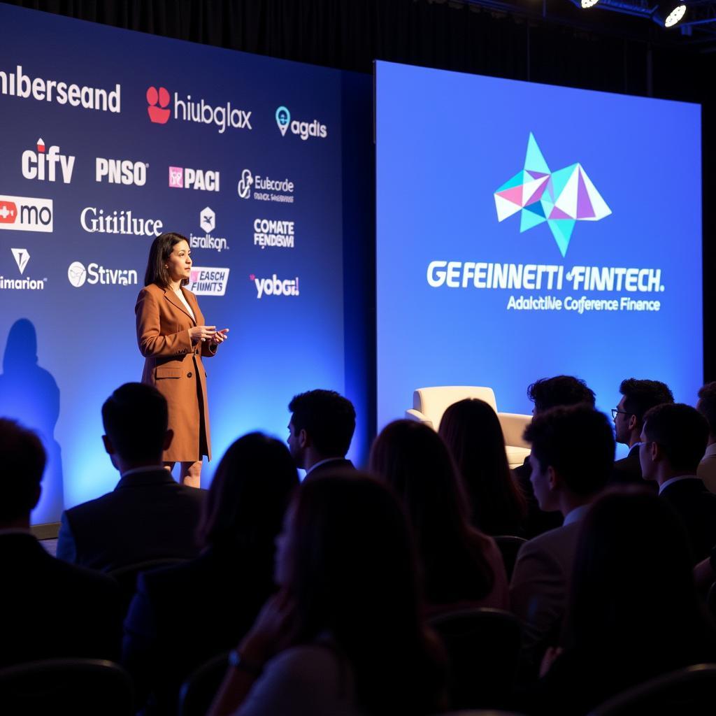 Alina Radu ASE Speaking at a Fintech Conference