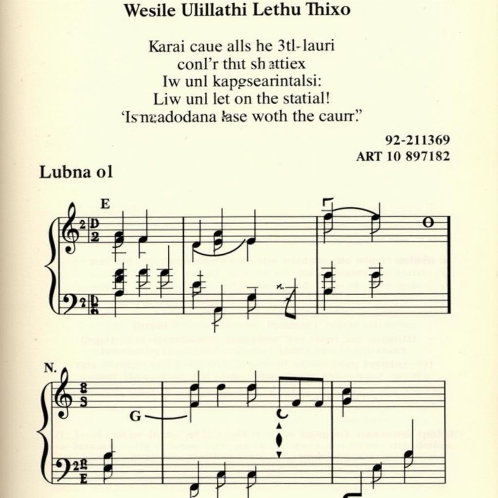 Sheet Music and Lyrics