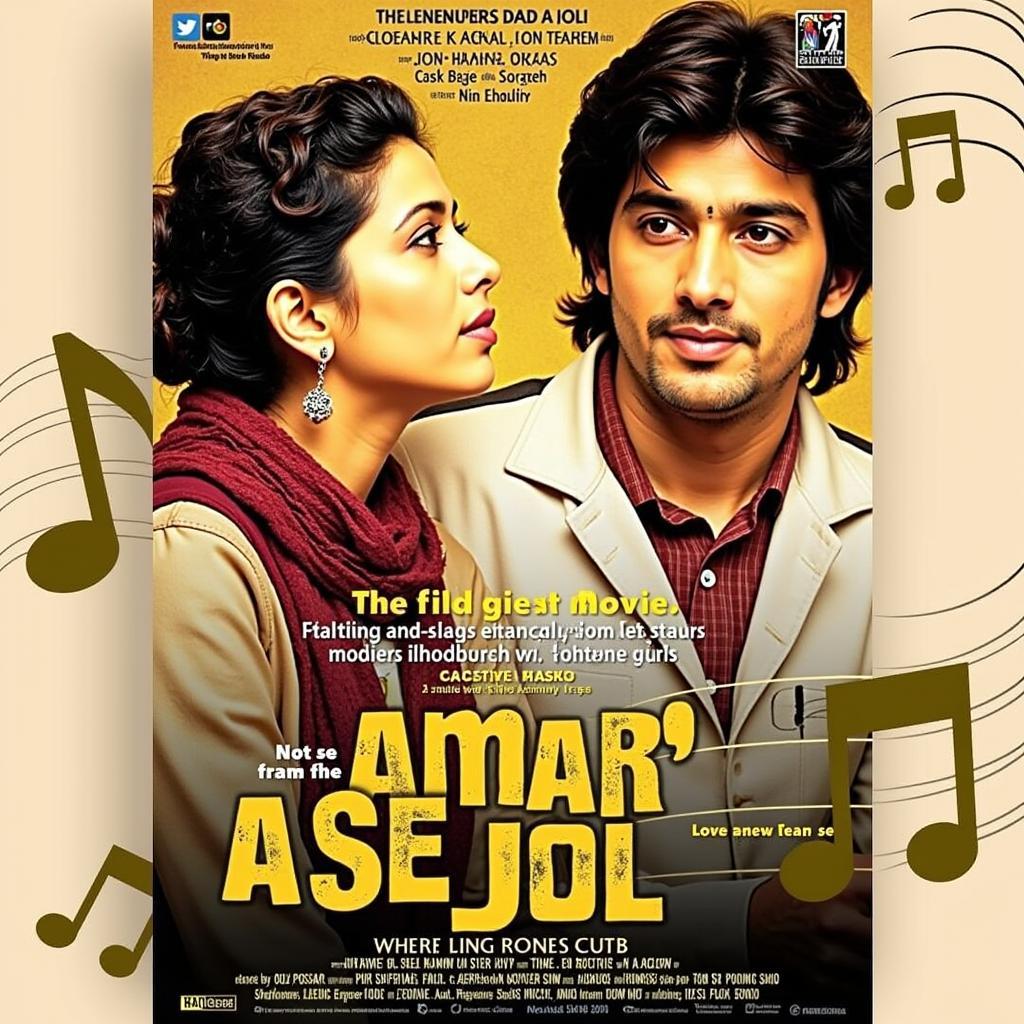 Amar Ase Jol Movie Poster with Musical Notes