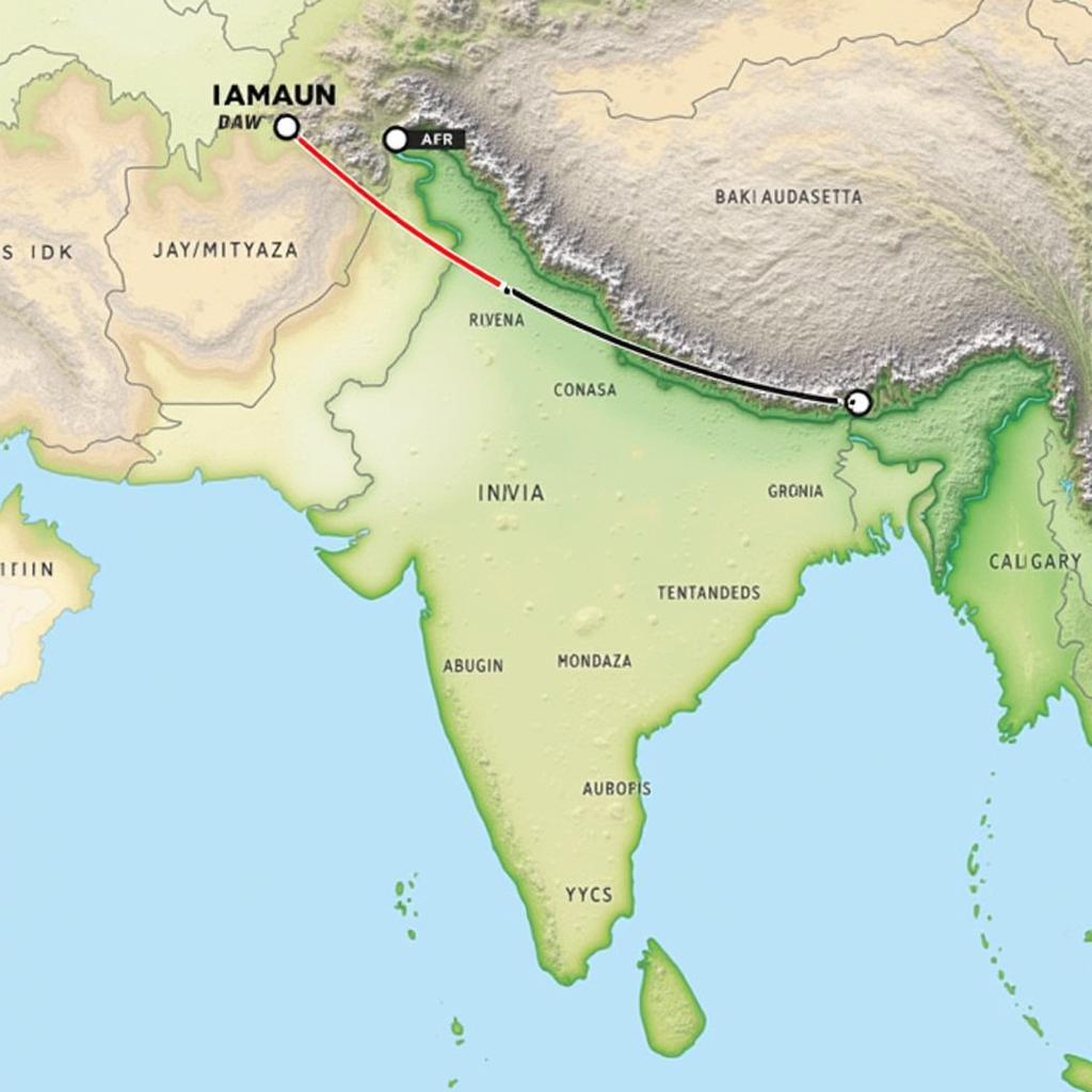 Flight Path from Amritsar to Calgary