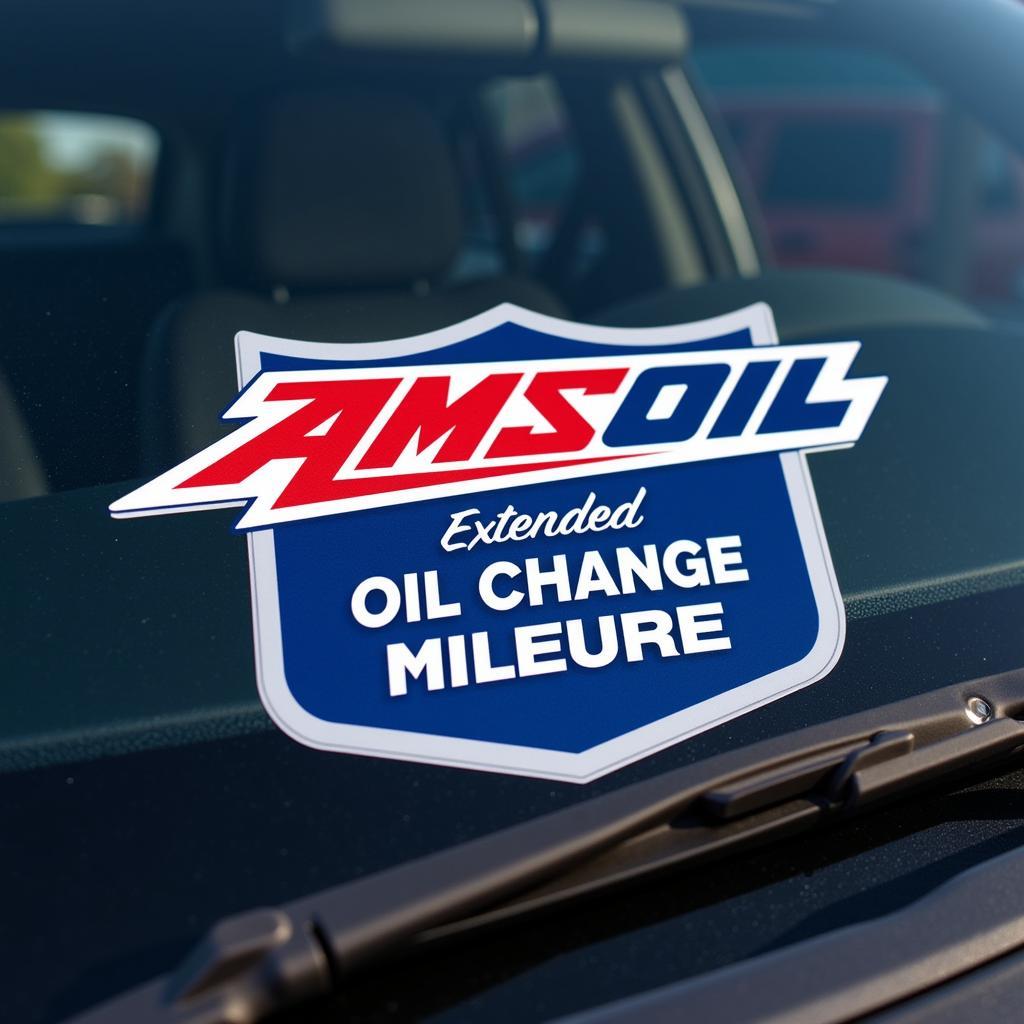 AMSOIL ASE Oil Change Sticker Depicting Extended Drain Intervals