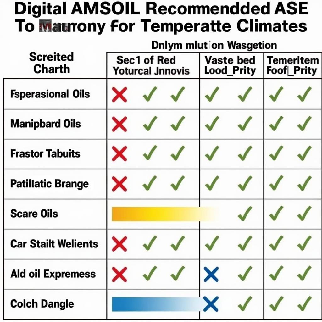 AMSOIL ASE Viscosity Chart for Different Temperatures