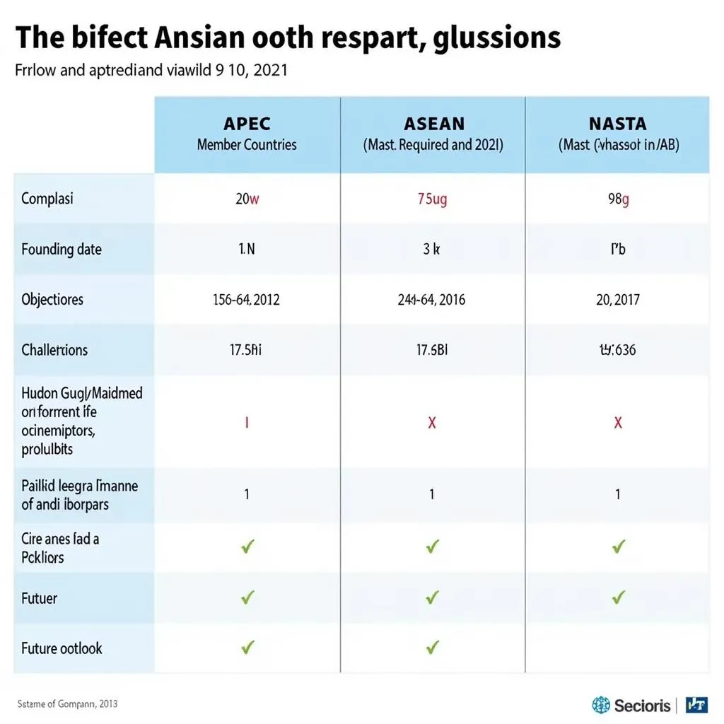 APEC, ASEAN, and NAFTA comparison table