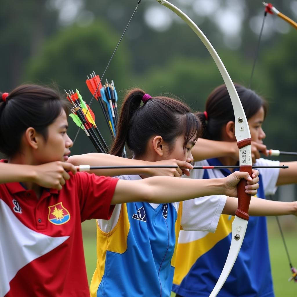 Archers competing at the 2018 ASEAN University Games