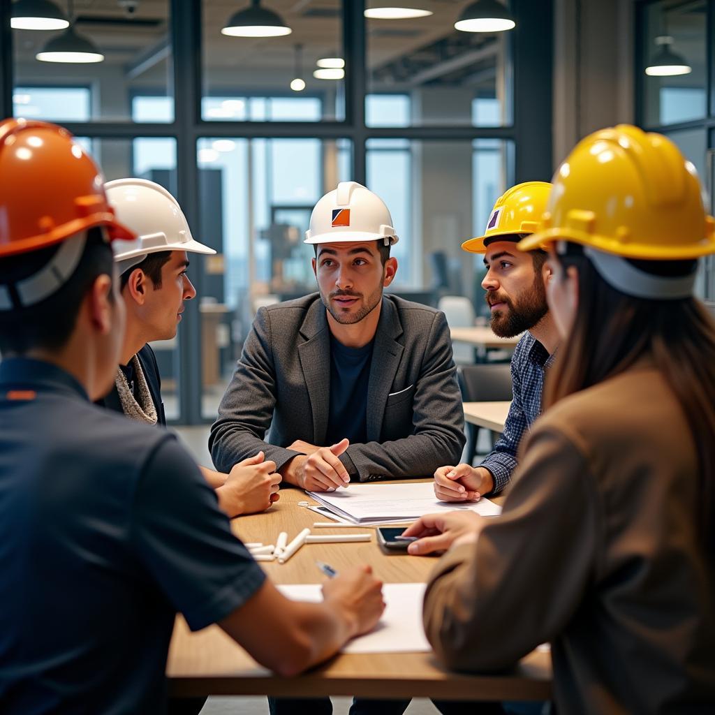 Architects Discussing Topic Hats