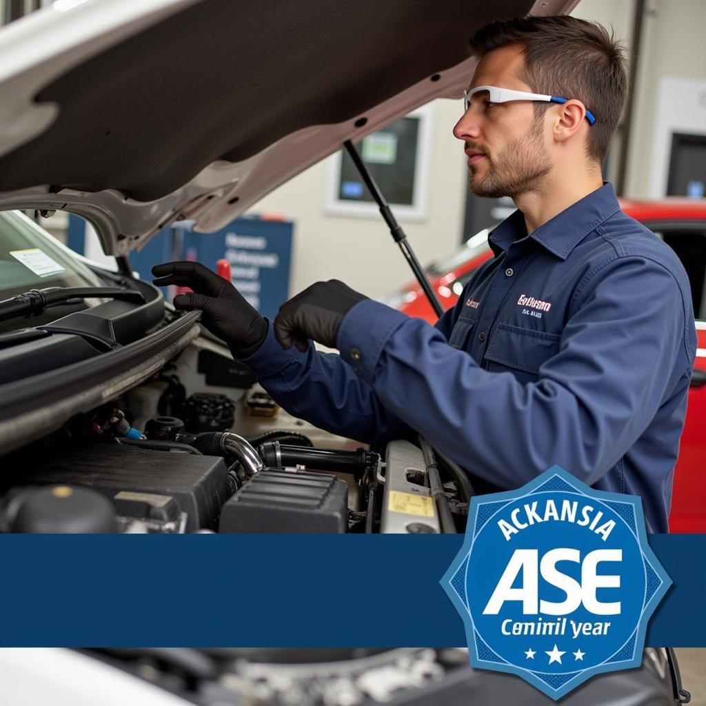 Arkansas ASE Certified Mechanic Working on a Car