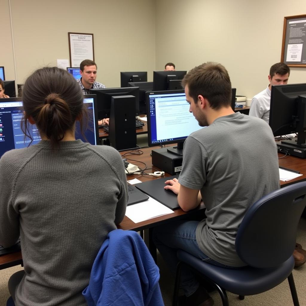 ASE Testing Center in Arkansas - Candidates Taking Exam