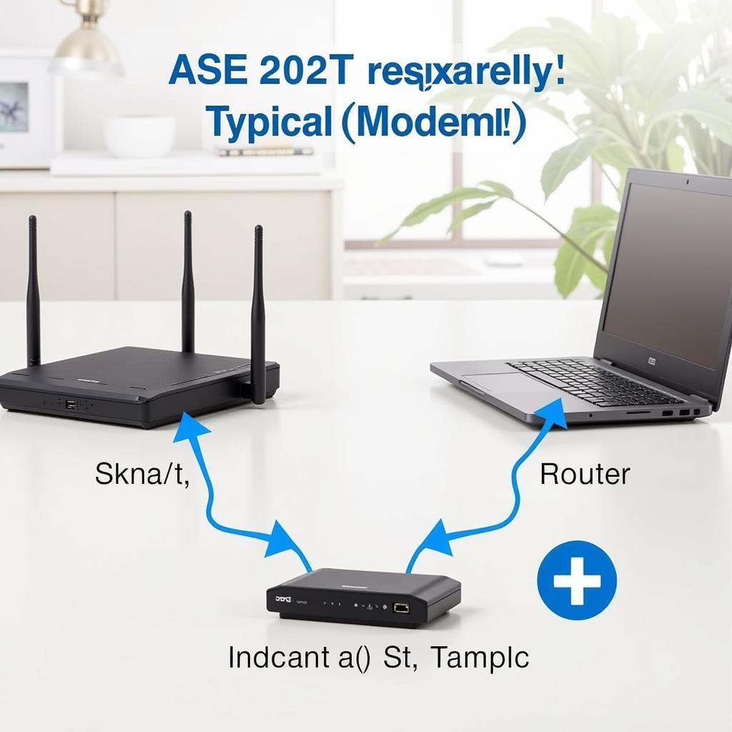 ASE 202T Modem in Home Office Setup