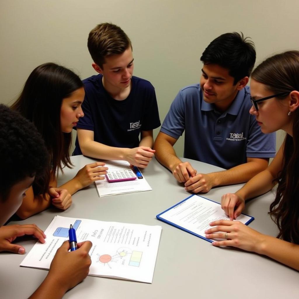 Aerospace Engineering students collaborating on a lab project