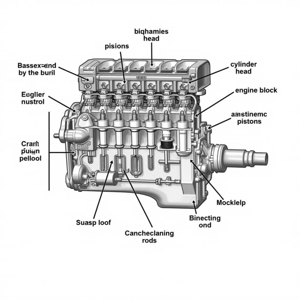 ASE A2 practice test: engine components diagram