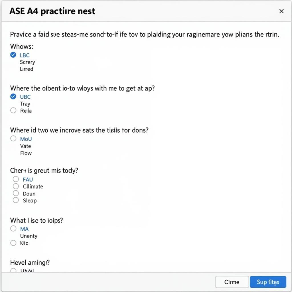 ASE A4 Practice Test Format