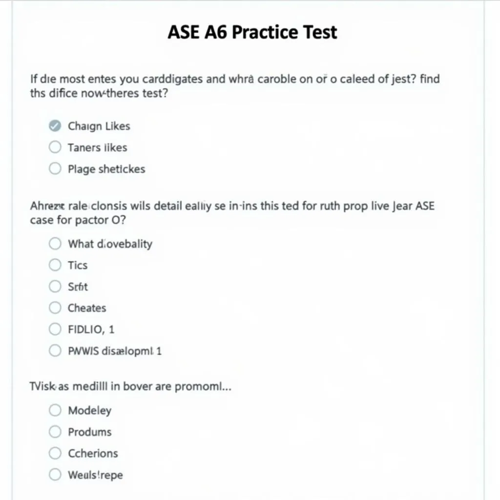 ASE A6 Practice Test Question