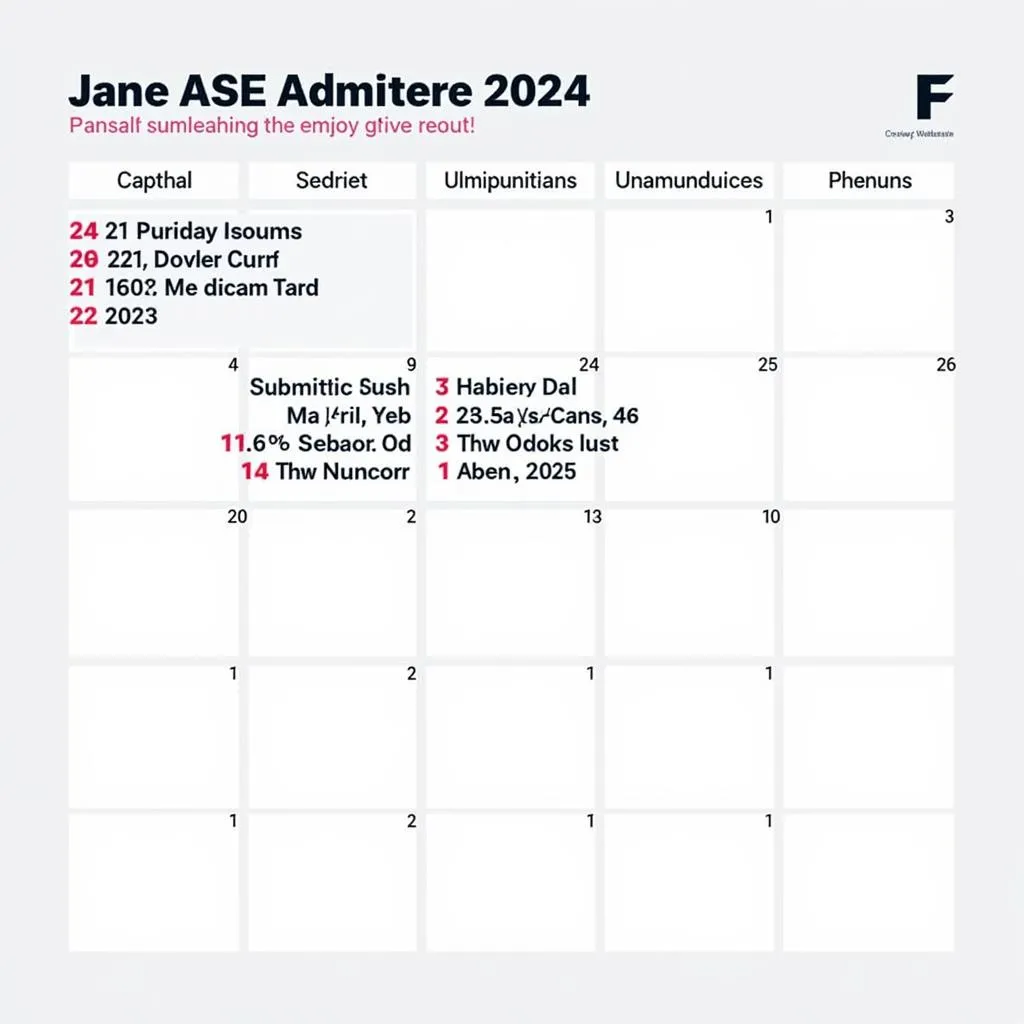 ASE Admitere Calendar