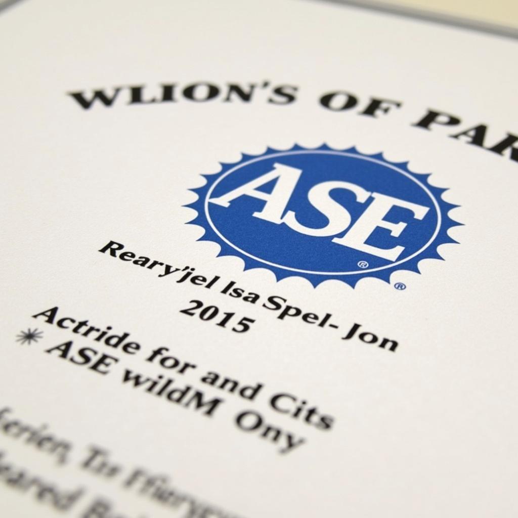 ASE Certification - 2015