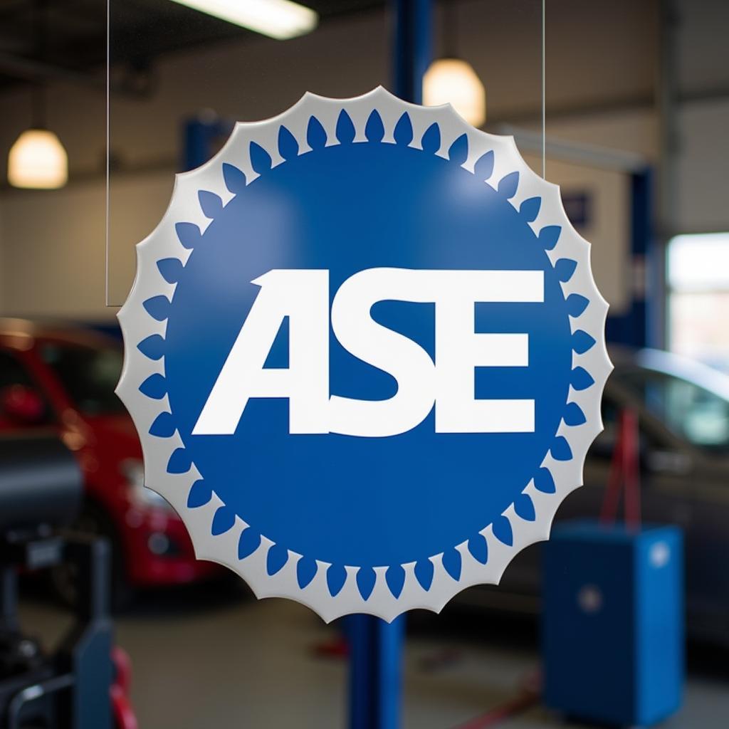 ASE Certification Logo Displayed in Repair Shop