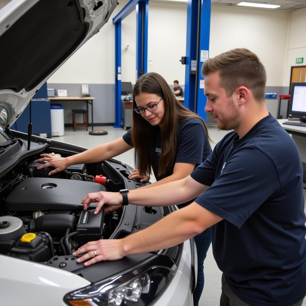 Students Working on a Car at TCAT Morristown