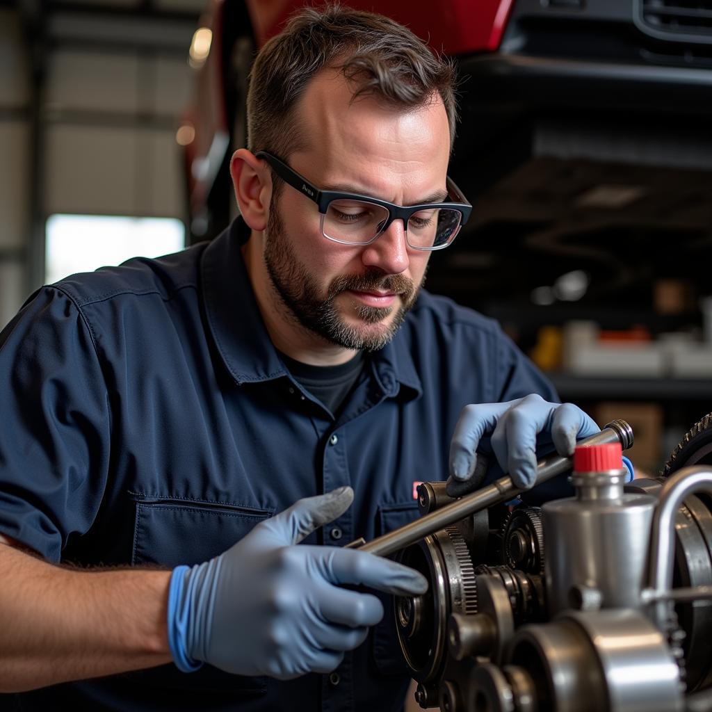 ASE Certified Mechanic Inspecting a Differential