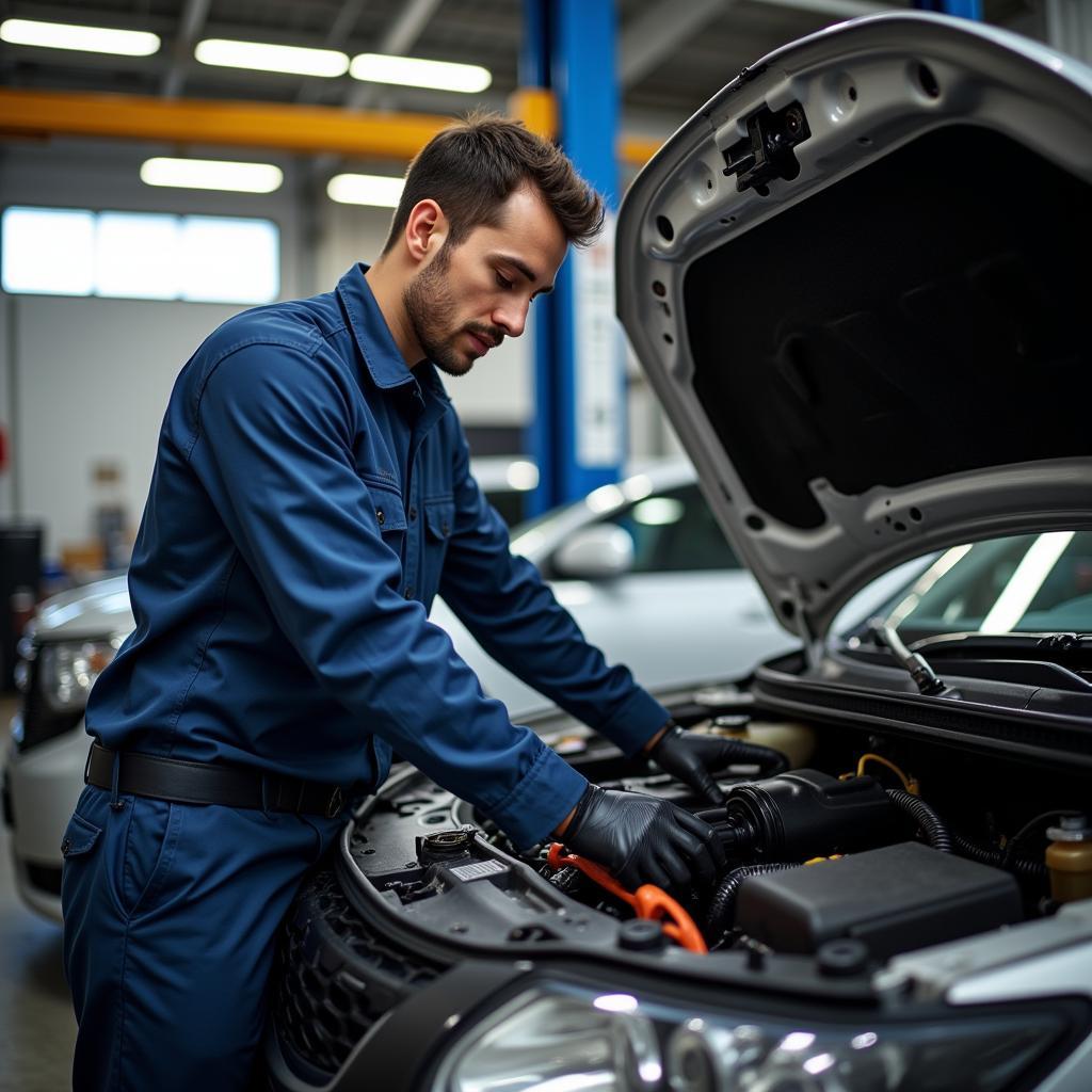 ASE Certified Mechanic Working on a Car in Lexington KY