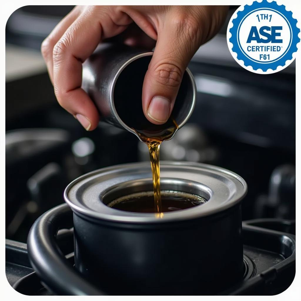 ASE Certified Mechanic Performing Oil Change