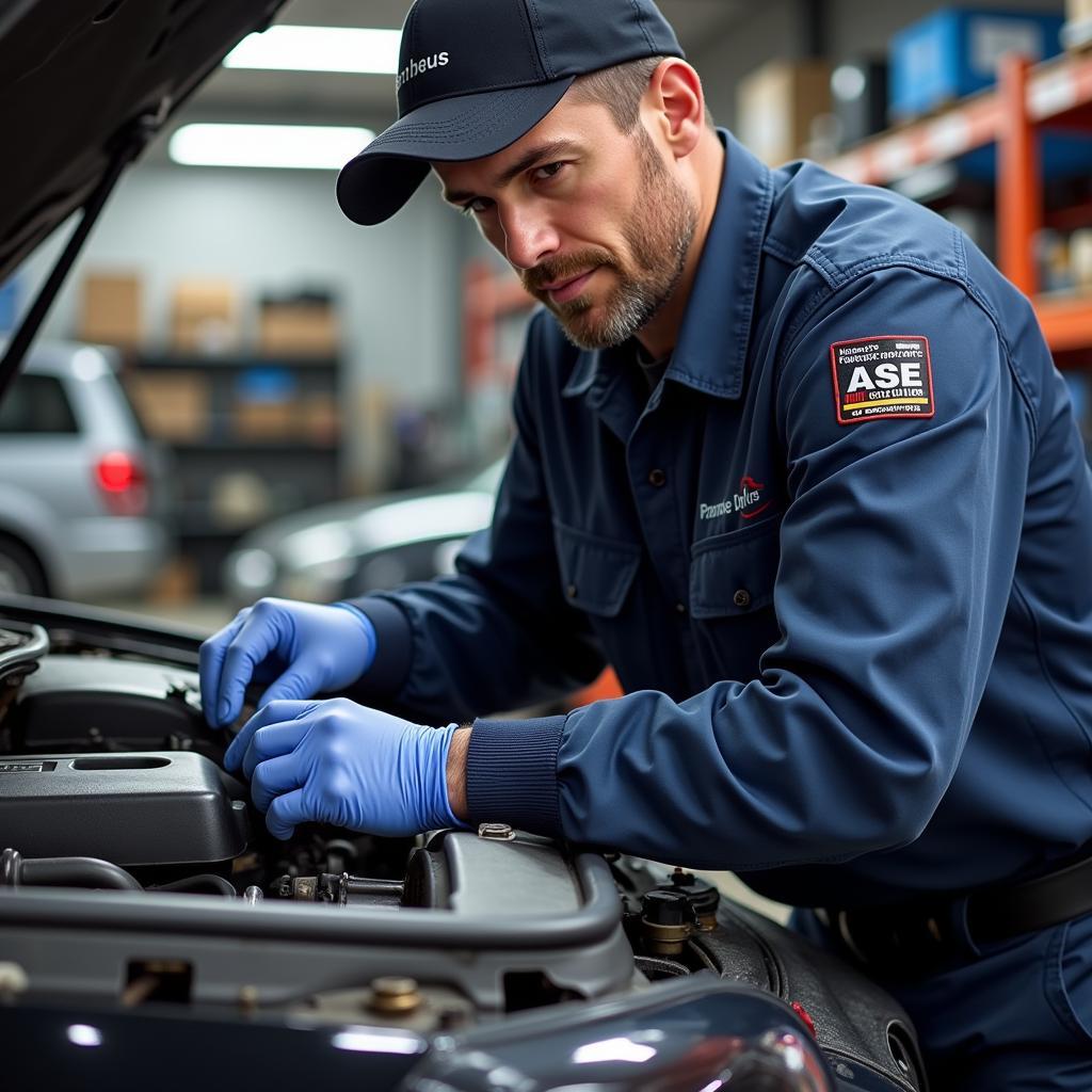 ASE Certified Mechanic at Work