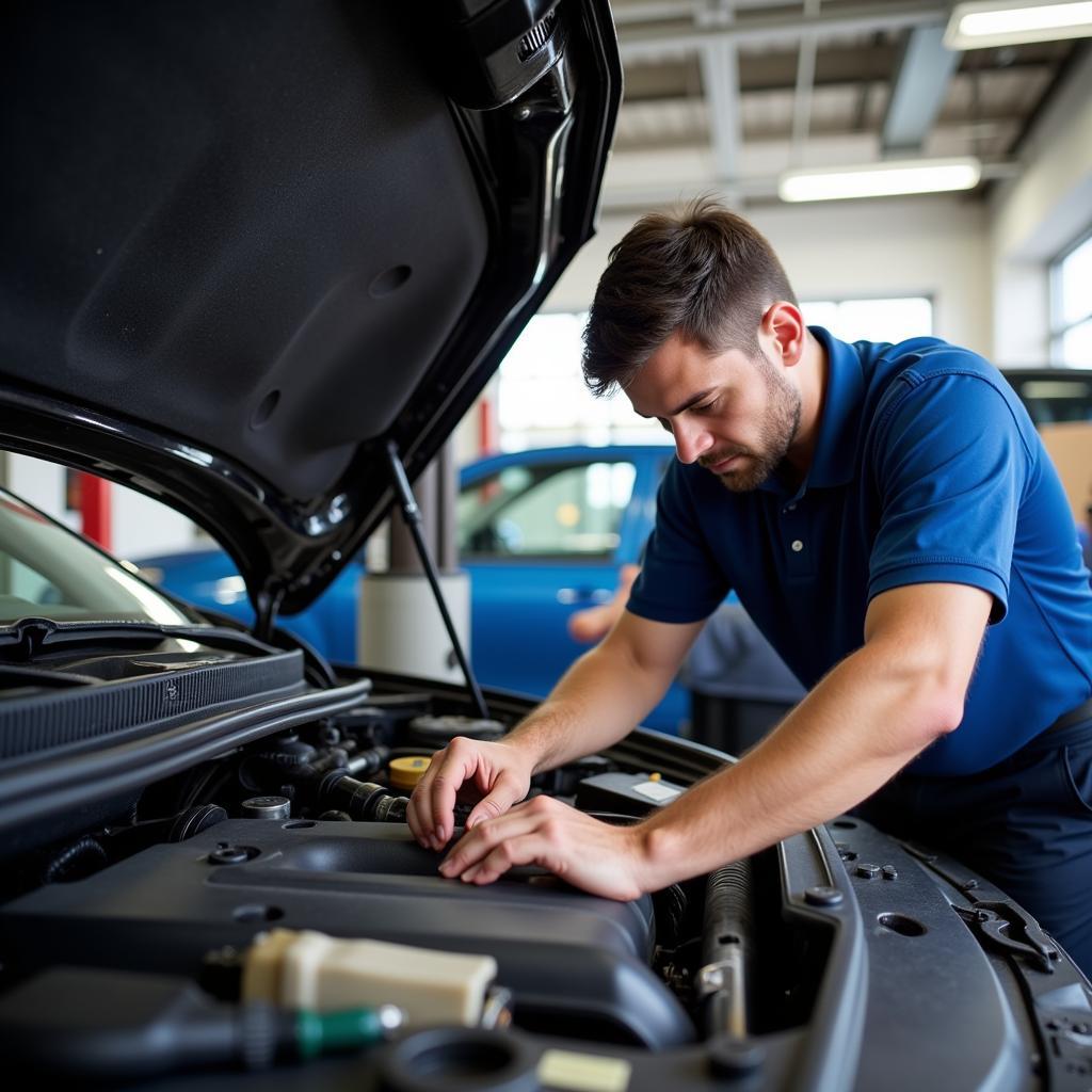 ASE Certified Mechanic Working on a Car in Sayreville