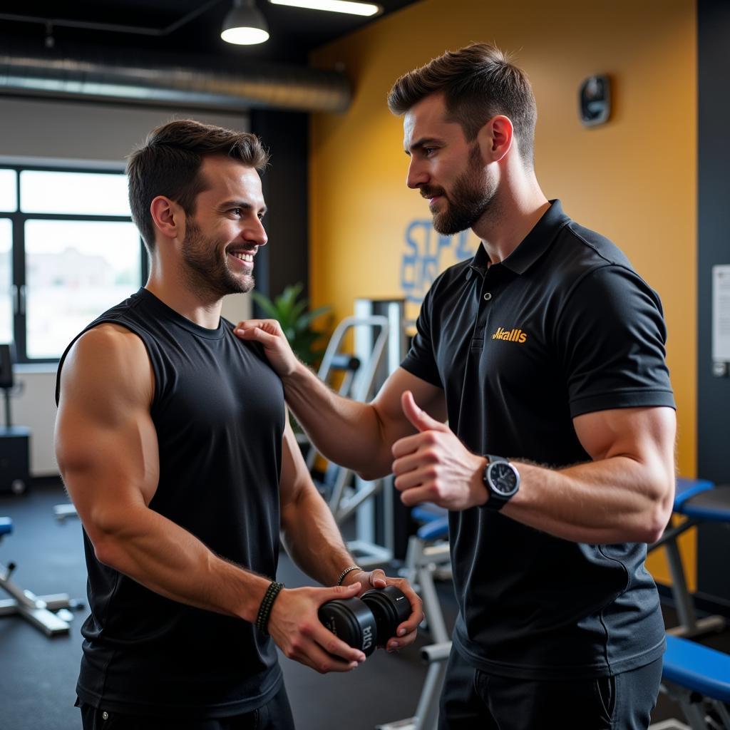 ASE Certified Personal Trainer Guiding a Client