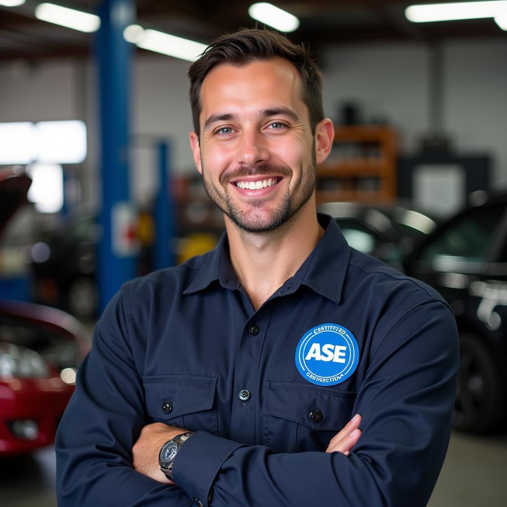 Portrait of a Confident ASE Certified Technician