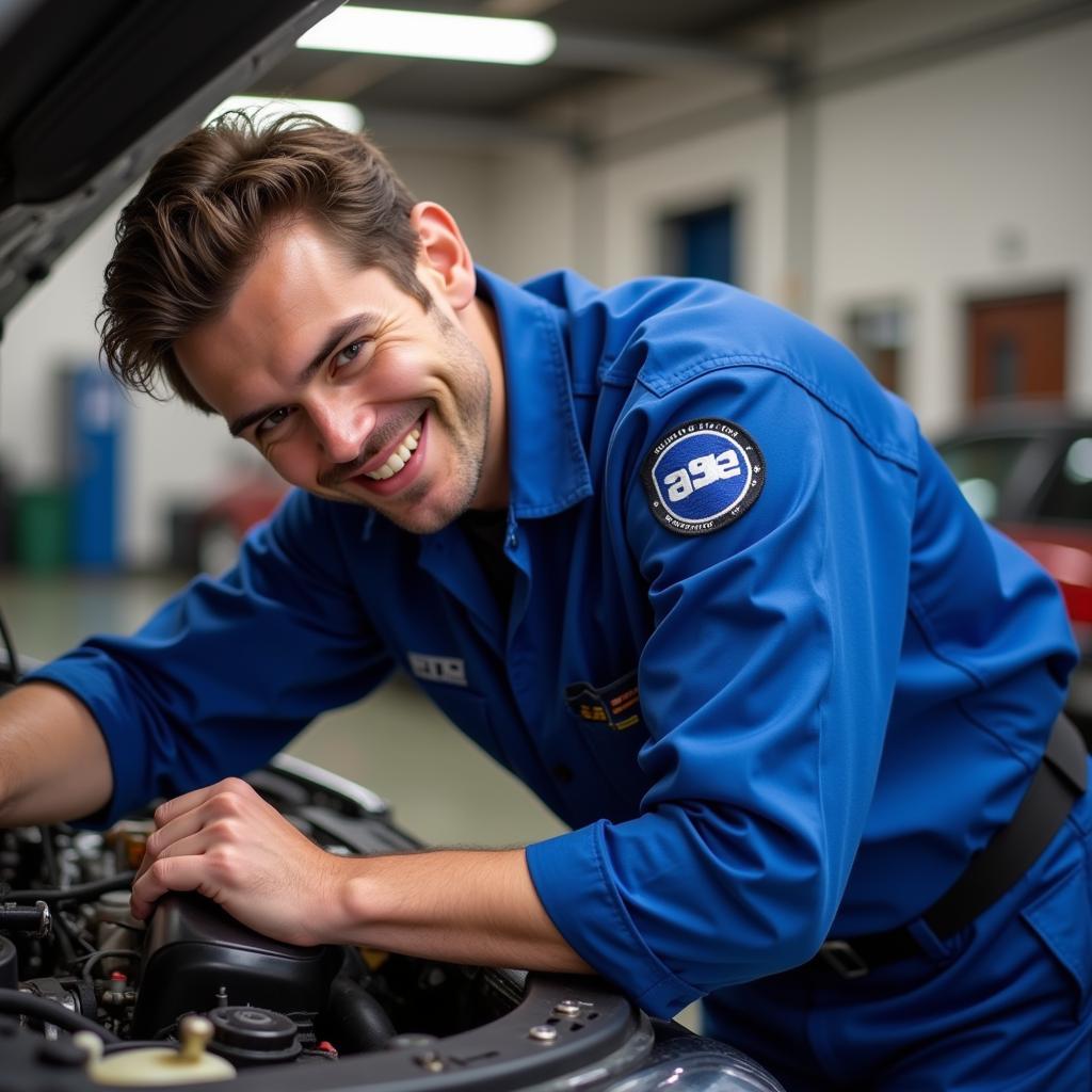 ASE Certified Technician Working on a Car in Haddon Heights