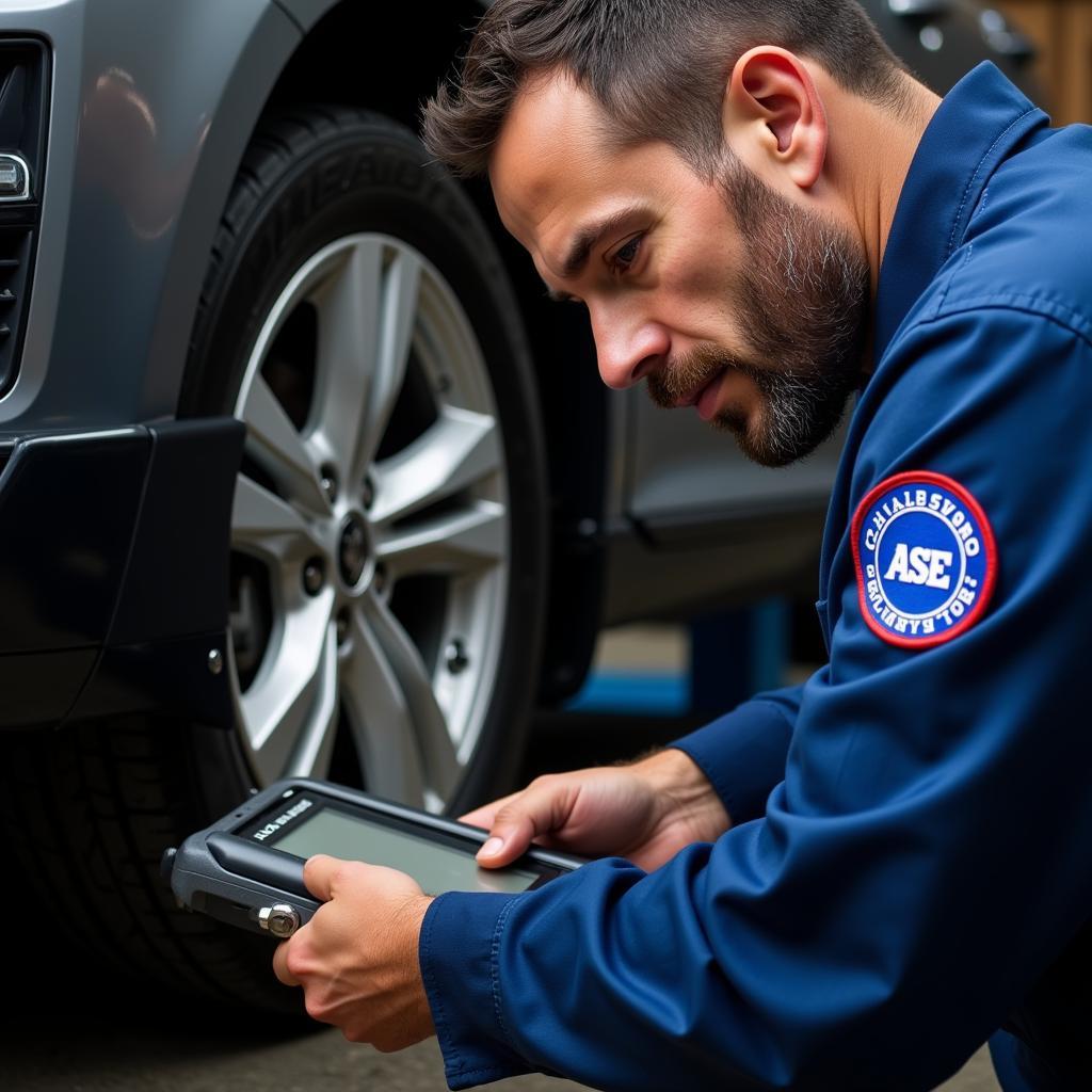 ASE Certified Technician at Work