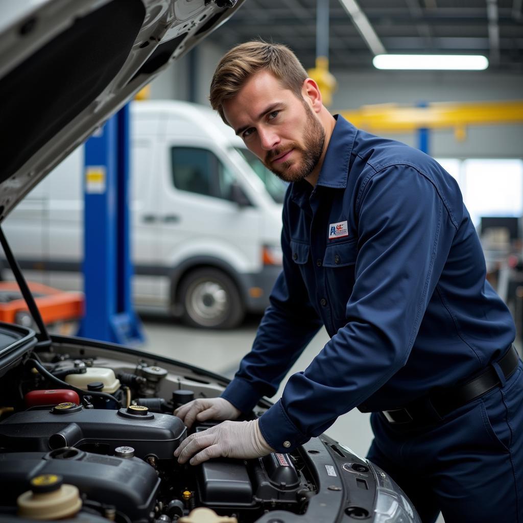 ASE Certified Technician at Work