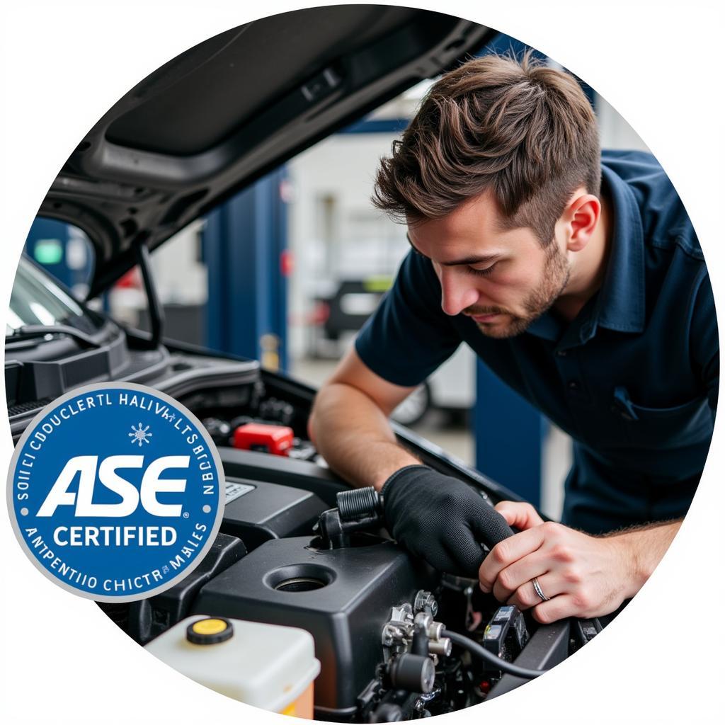 ASE Certified Technician at Work