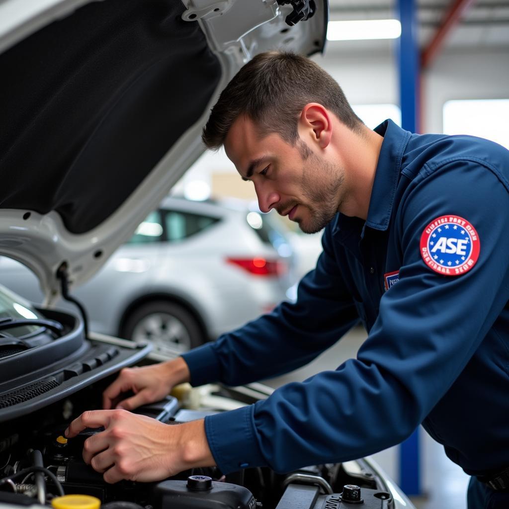 ASE Certified Technician at Work